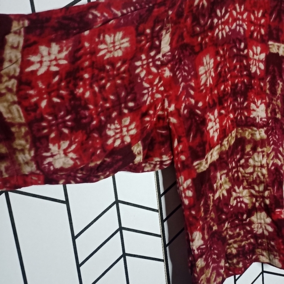 J Jill kimono style top. Deep burgundy color beige designs. - Picture 2 of 4